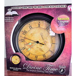 Divine Time Scripture Reading Wall Clock Bible Verse Time Piece English- Spanish